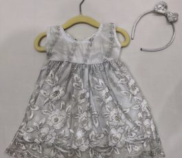 Net Frock with Pearl Work