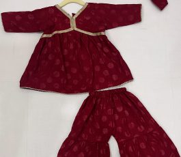 Maroon Sharara Set