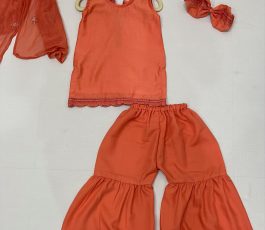 Little Diva Coral Sharara Set