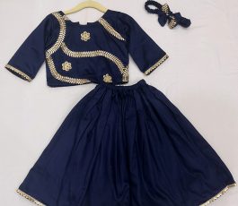 Navy Blue and Golden Charm Lehenga Choli
